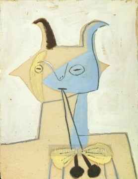 Faune jaune et bleu jouant de la diaule 1946 Cubism Oil Paintings